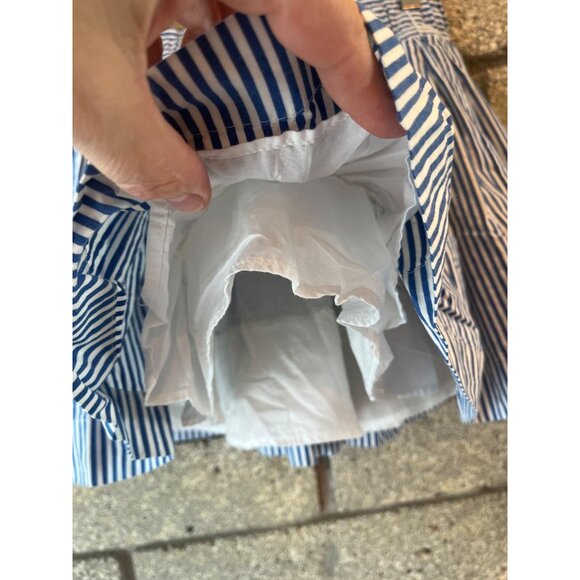 Blue & White Striped Hollister Skater Skirt With Elastic Waistband & Inner Linin - Picture 3 of 10
